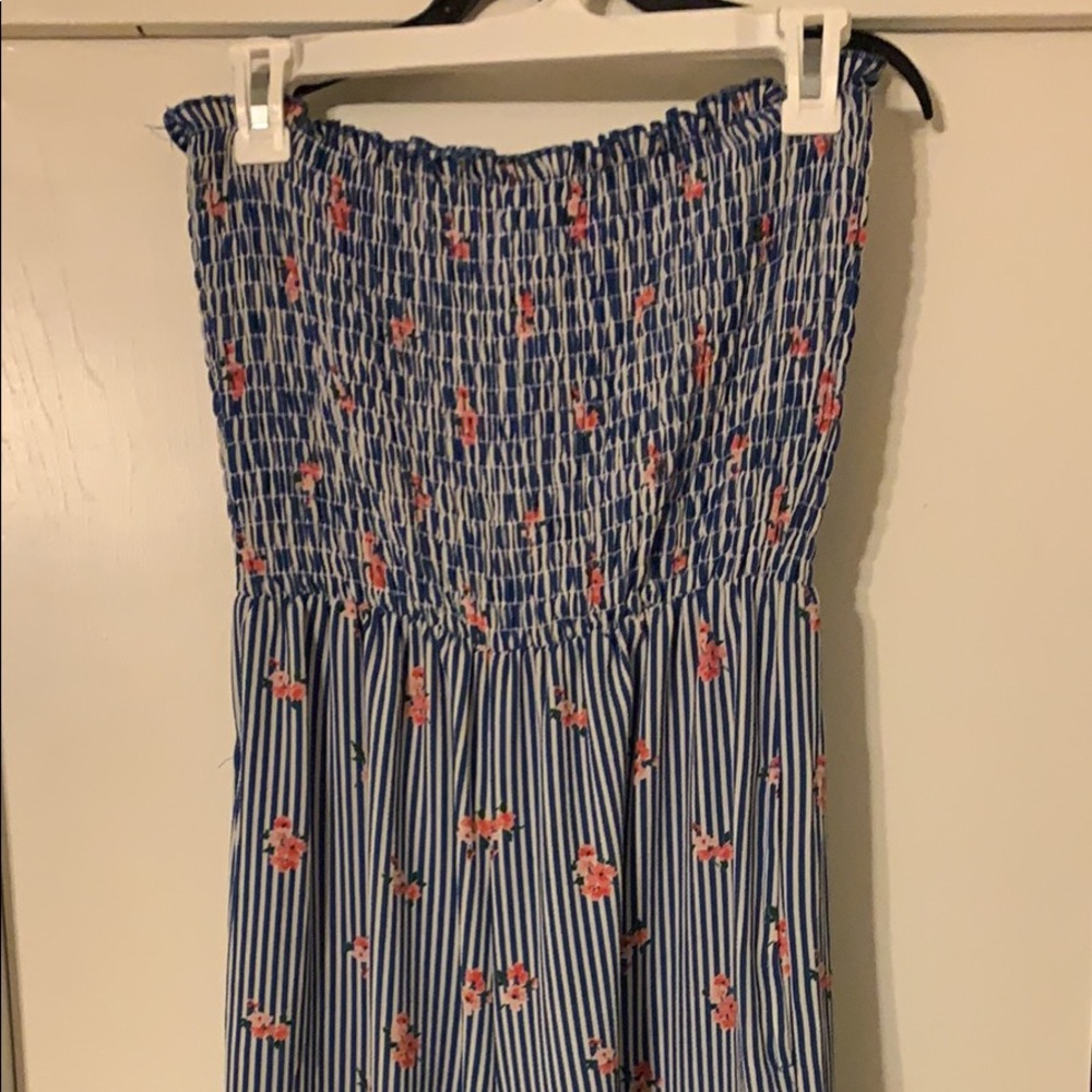 Blue, white and pink floral jumpsuit! WITH POCKETS